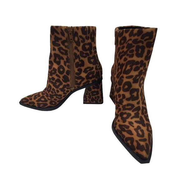 BP Loren Pointed Toe Bootie Tan Leopard Size 6.5 - Picture 4 of 11